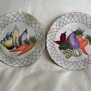 Pacific Rim Hand Painted Exclusive China Dinner Plates  11” Set Of 2